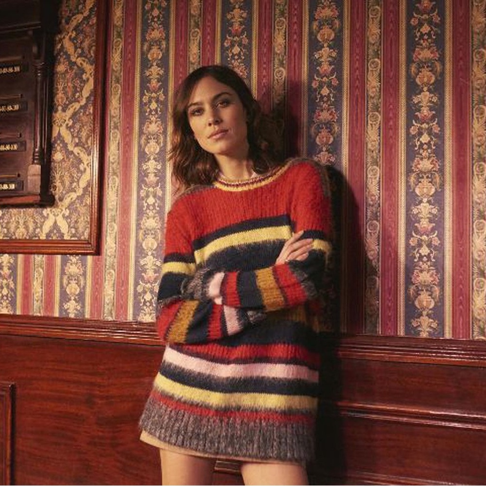 NWOT Alexa Chung Striped Mohair Sweater size Small